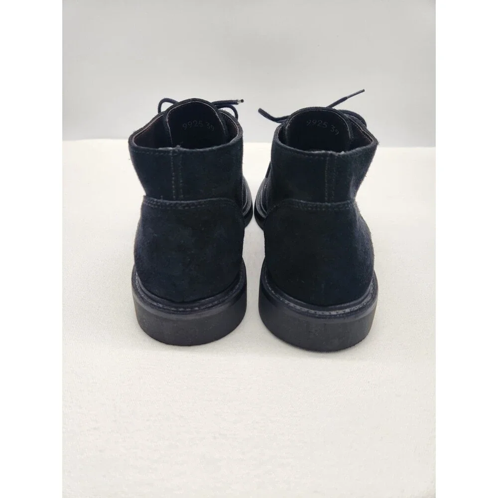 Valleverde Size 39 Black Boots Suede Men Chukka Ankle Leather Italy